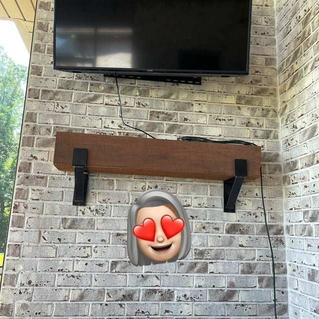 Installed fireplace mantel bracket corbel