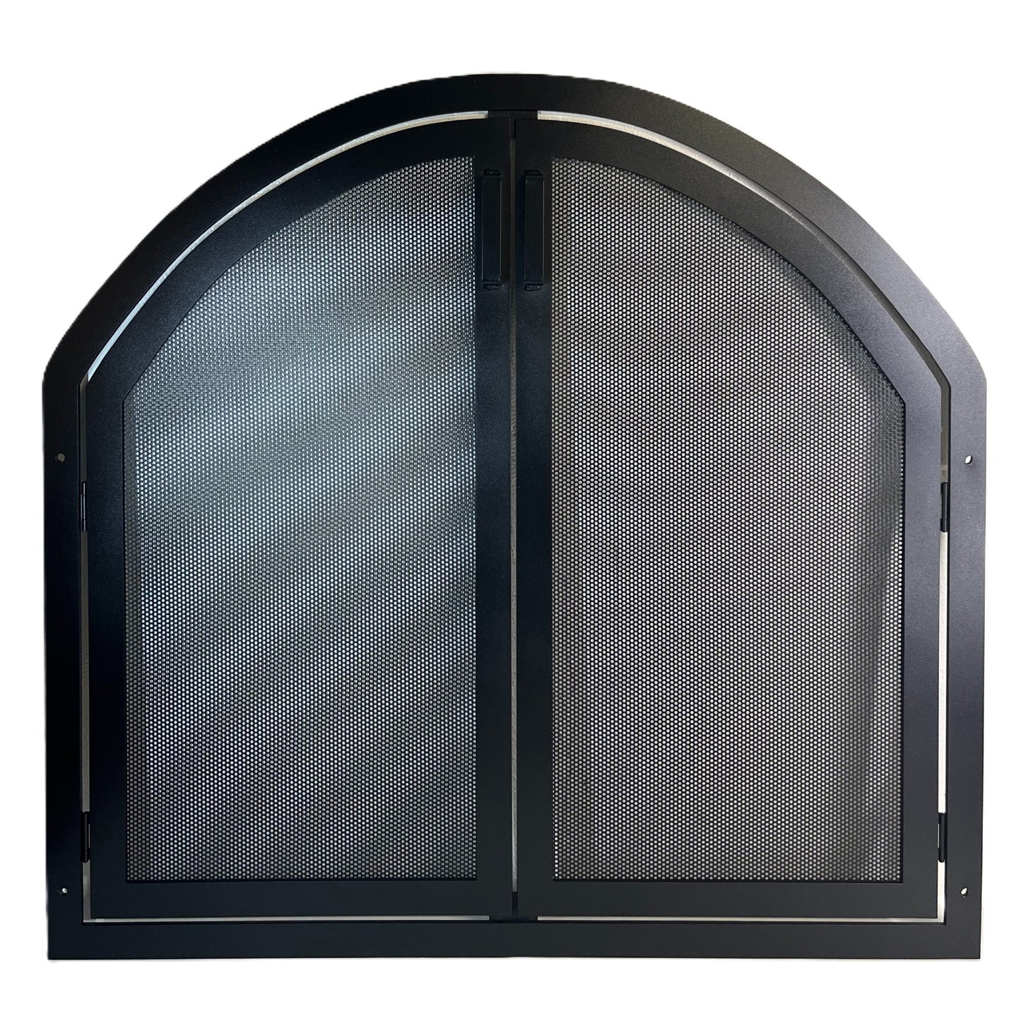 Custom Arched Fireplace Screen with Doors Front View