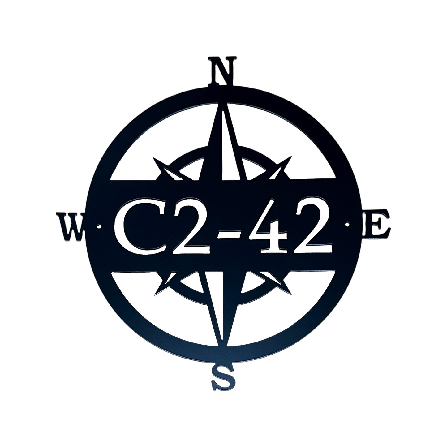 Compass Rose Address Sign
