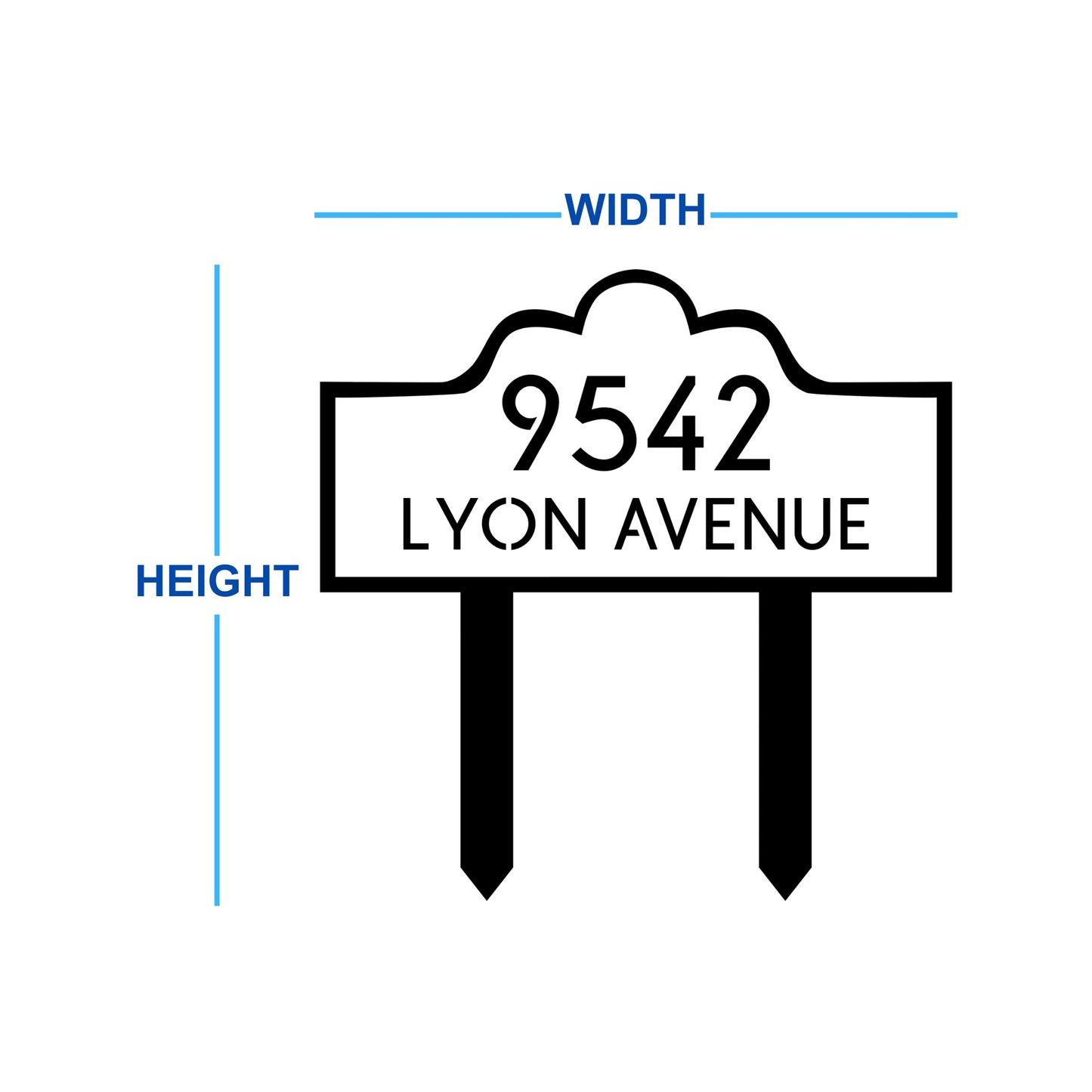 Double Layer Luxury Address Yard Sign Dimensions