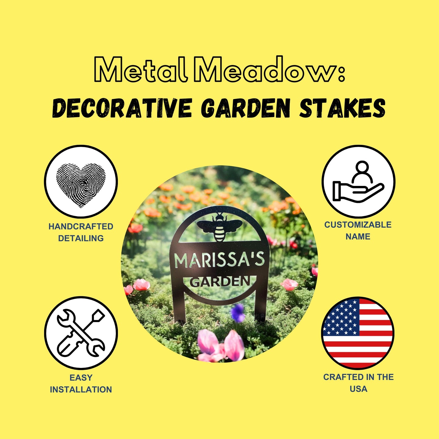 Housewarming gift garden sign features