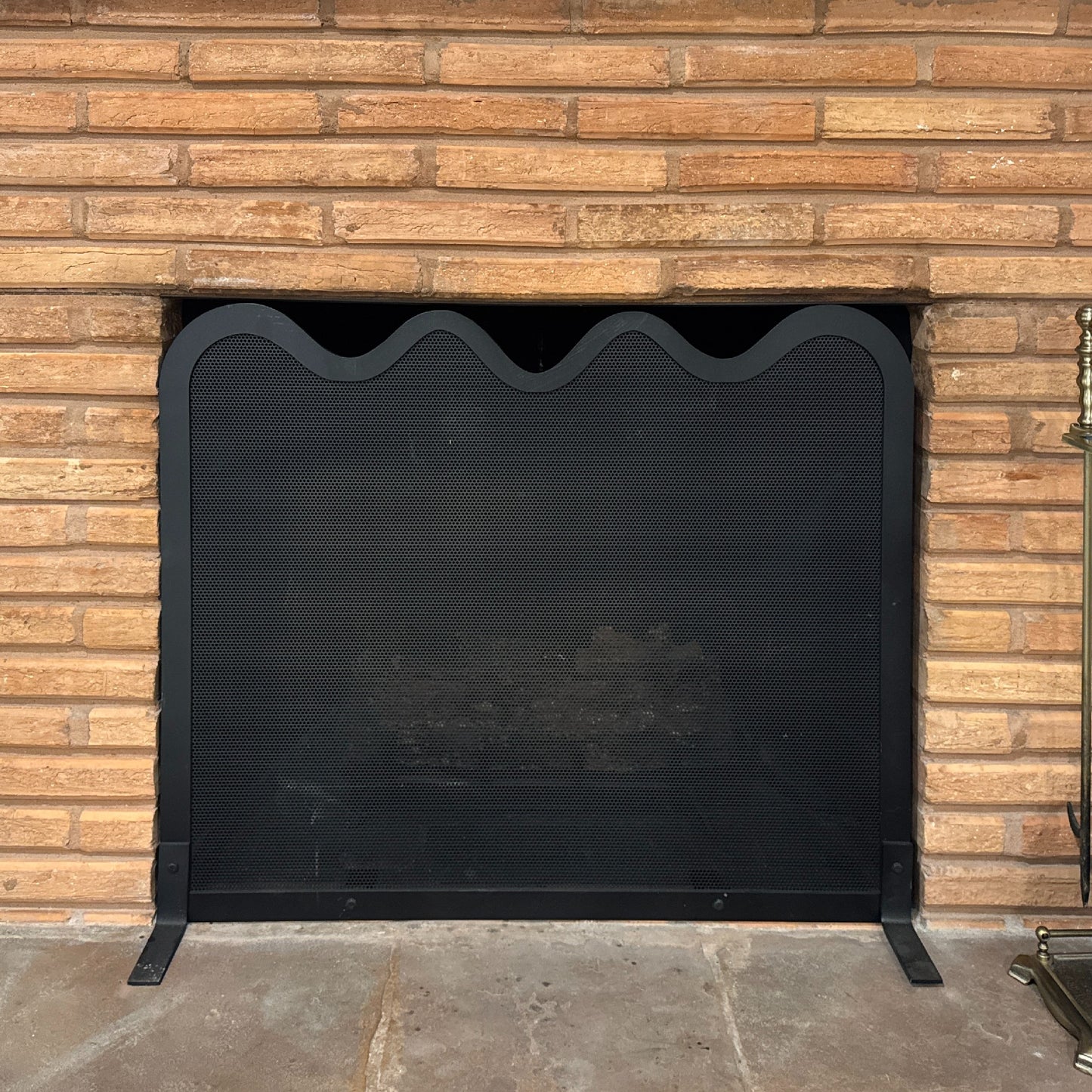 Modern fireplace screen custom