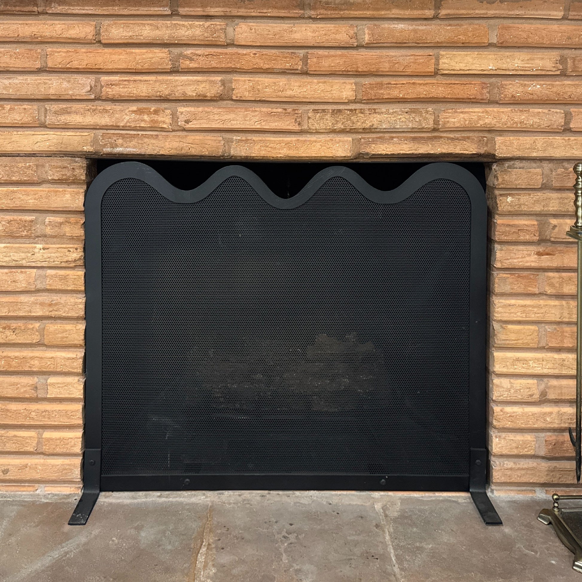 Modern fireplace screen custom