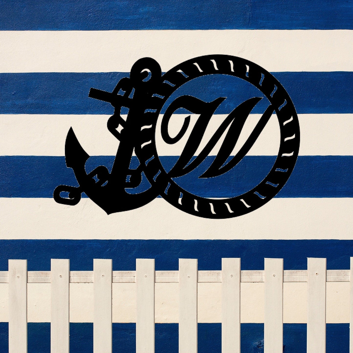 Custom Monogram Anchor Letter Sign