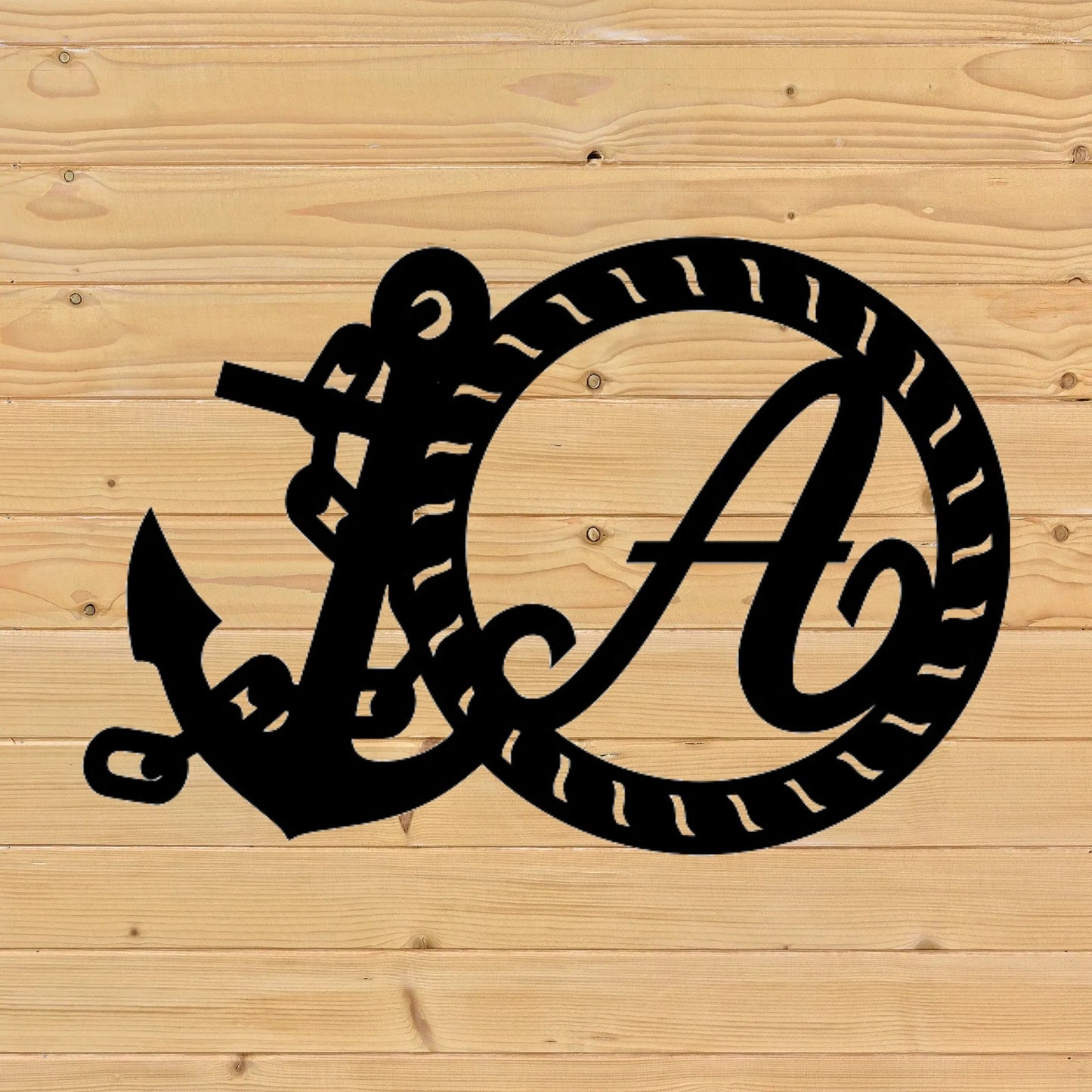 Custom Monogram Anchor Letter Sign