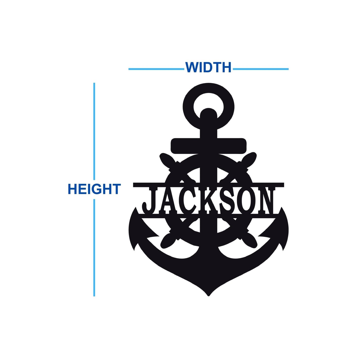 Custom anchor name sign dimensions