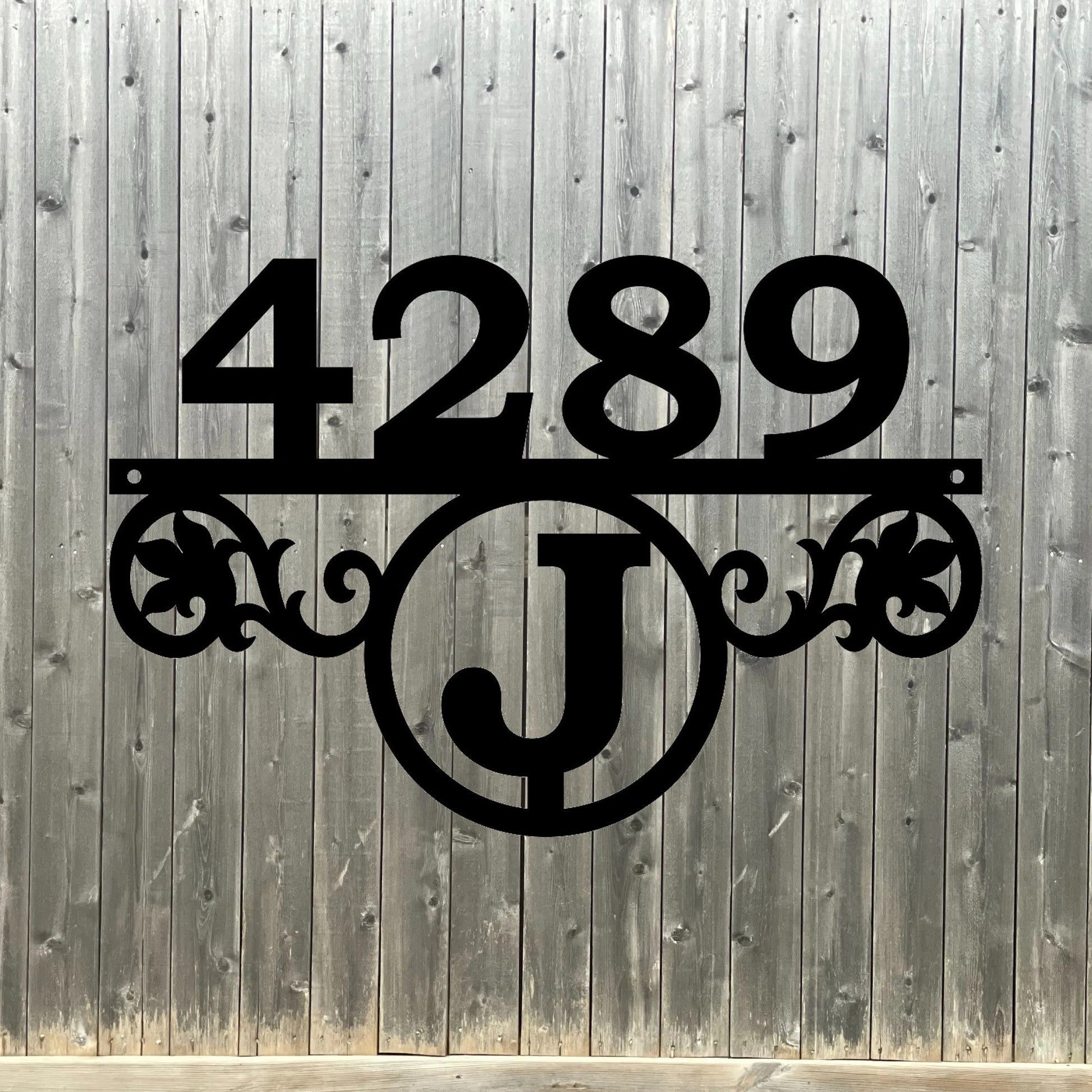 split letter monogram house letter sign