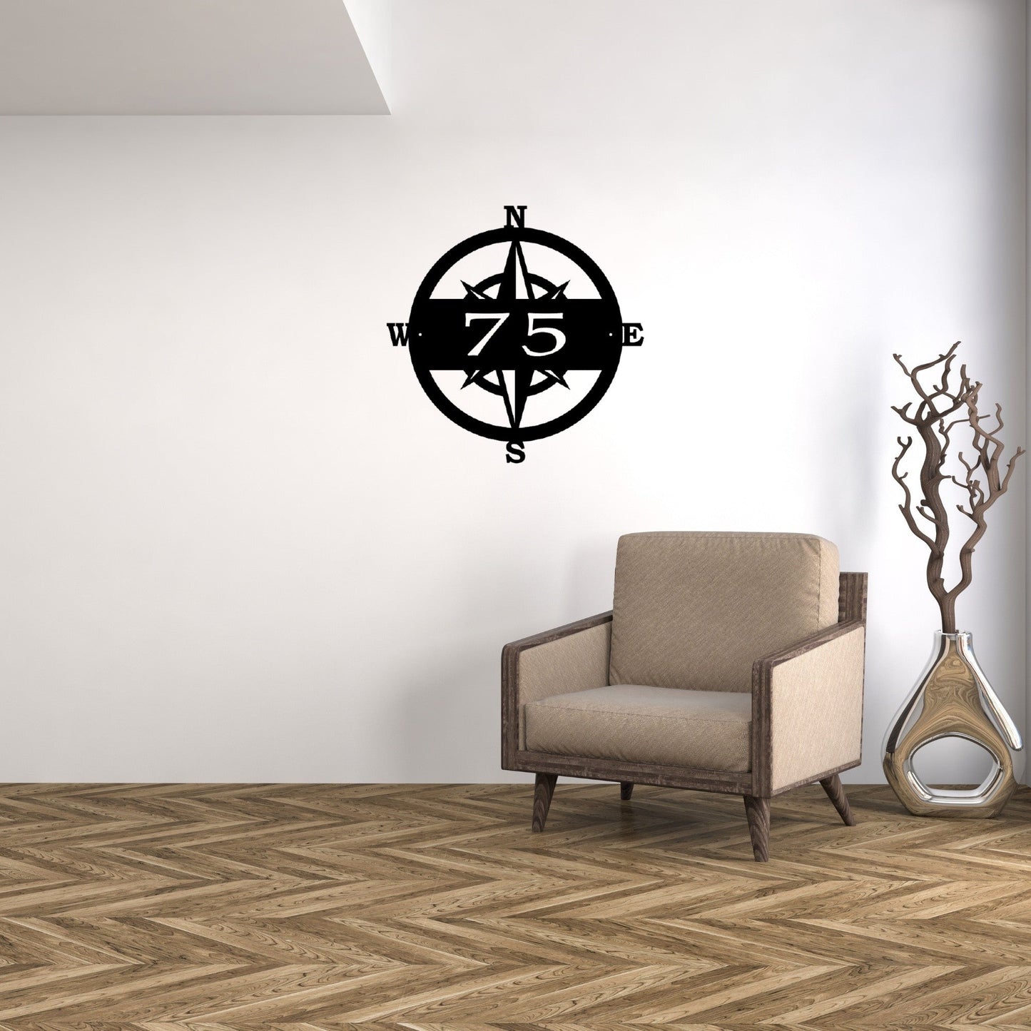 custom compass address sign 2 numbers