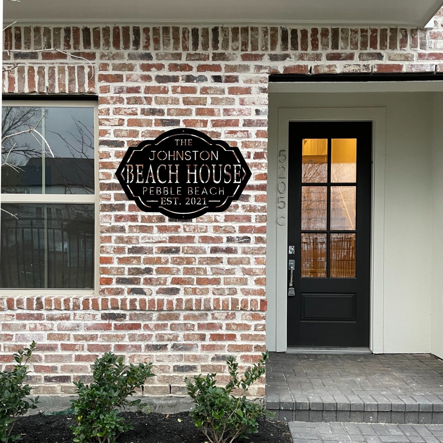 Metal Custom Beach House Sign With Family Name and Date and Lake Name