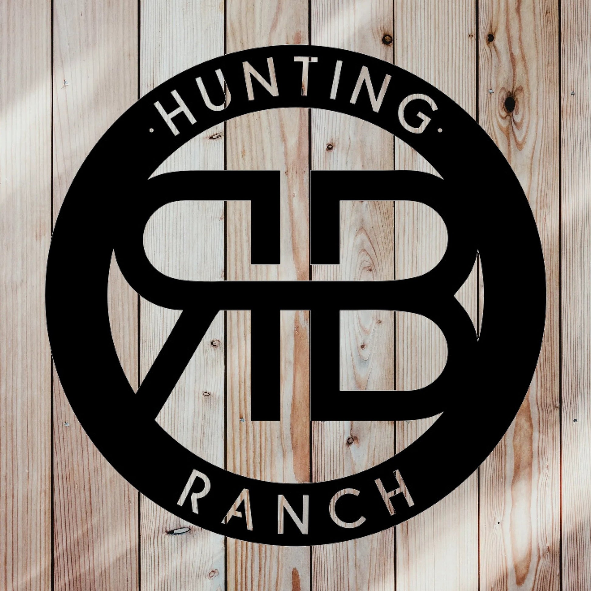 customized circular brand sign on fence background