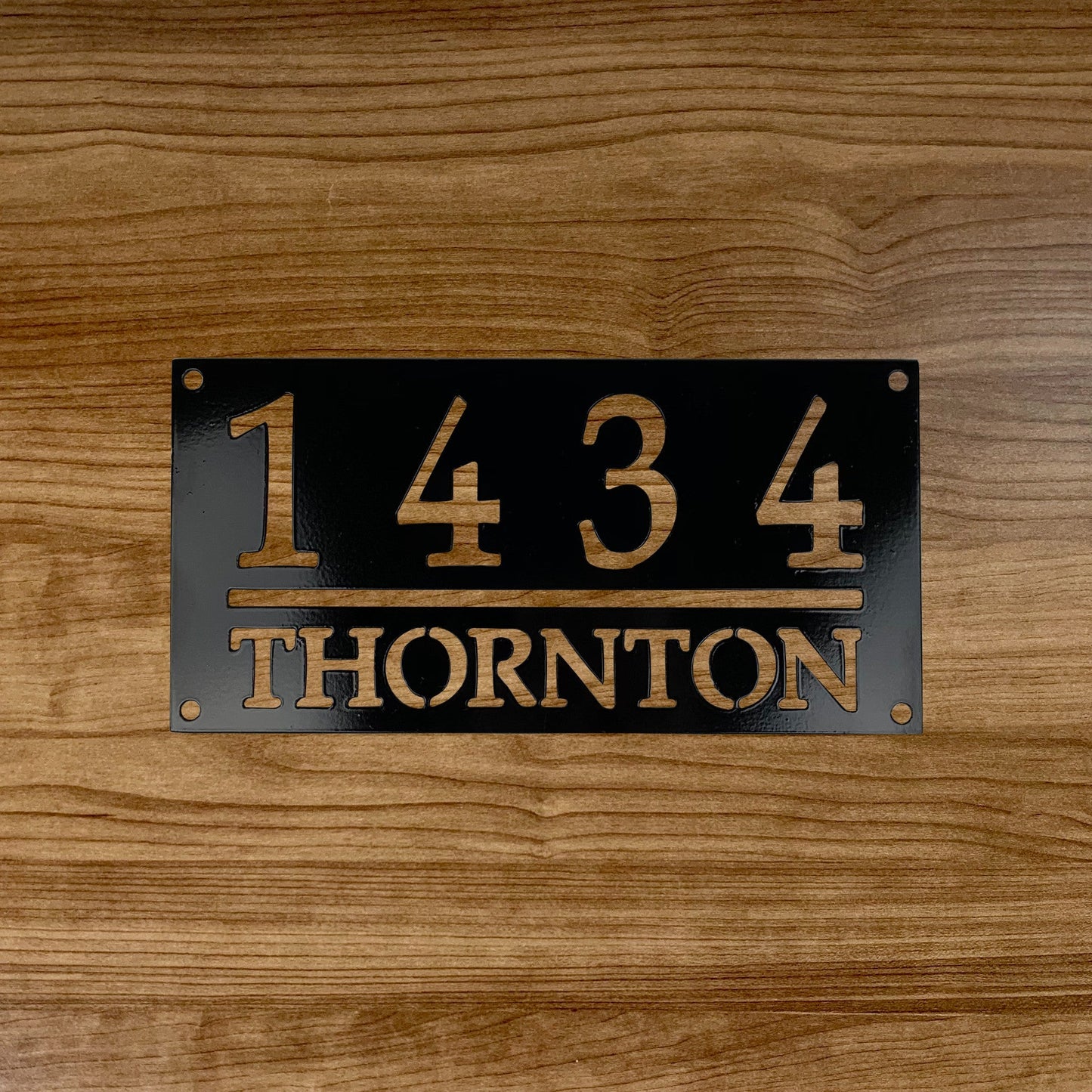 Custom Home Address Sign Wood Background