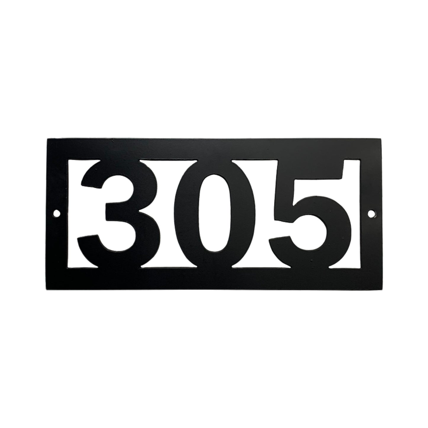 Custom Horizontal Home Address Numbers Stock Black Paint
