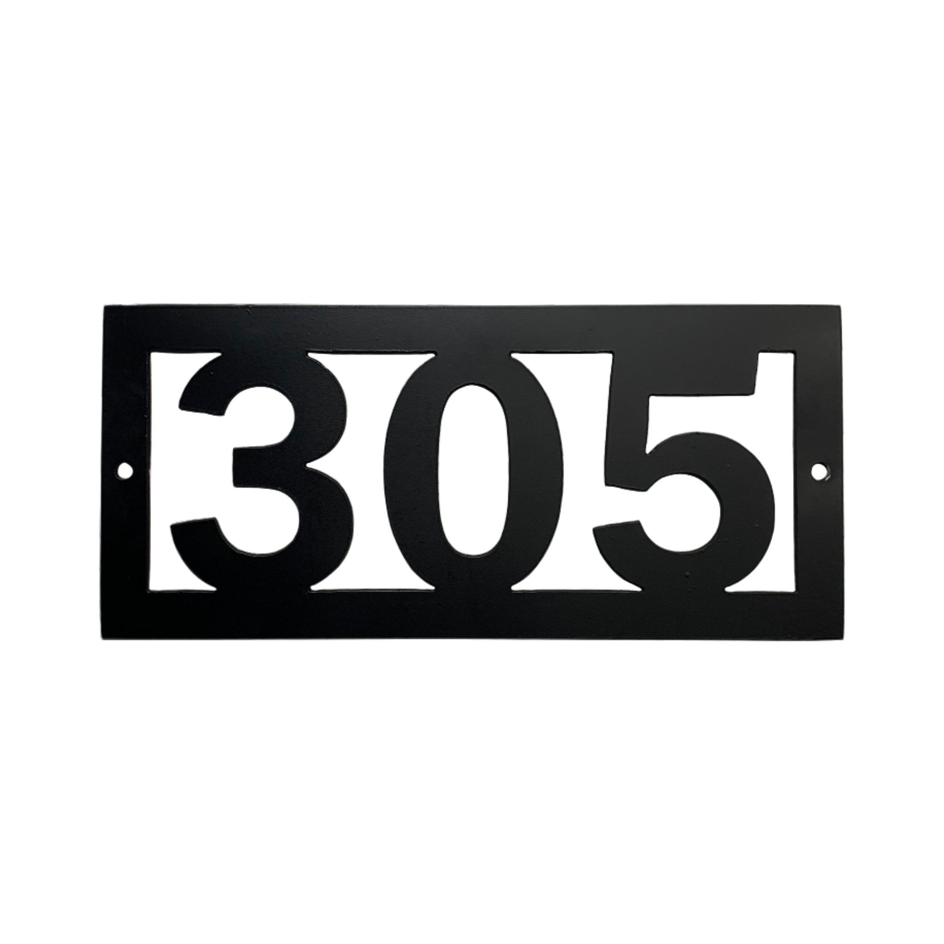 Custom Horizontal Home Address Numbers Stock Black Paint