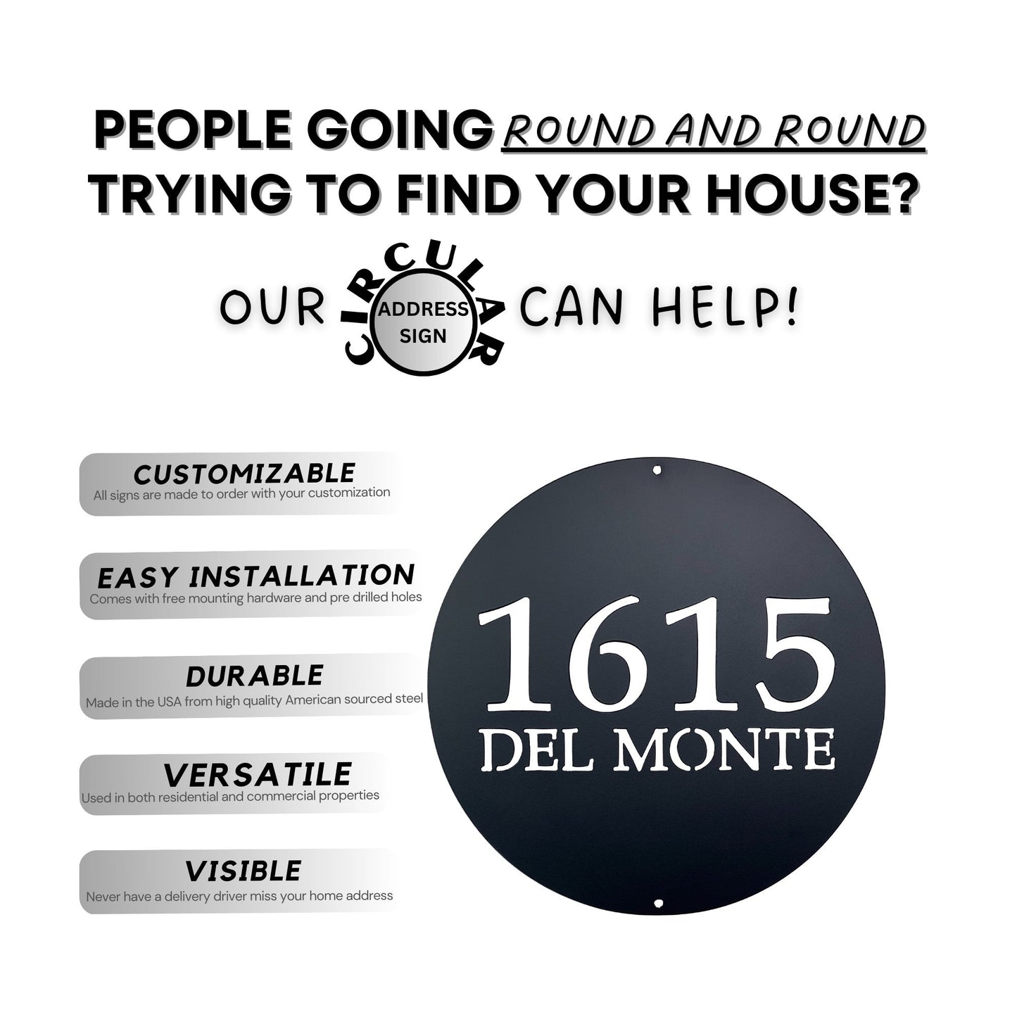 circle address sign advantages