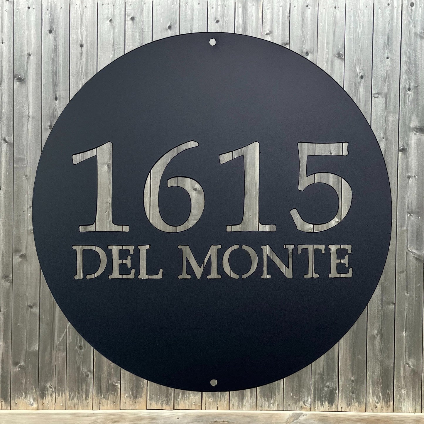 circle address sign stock
