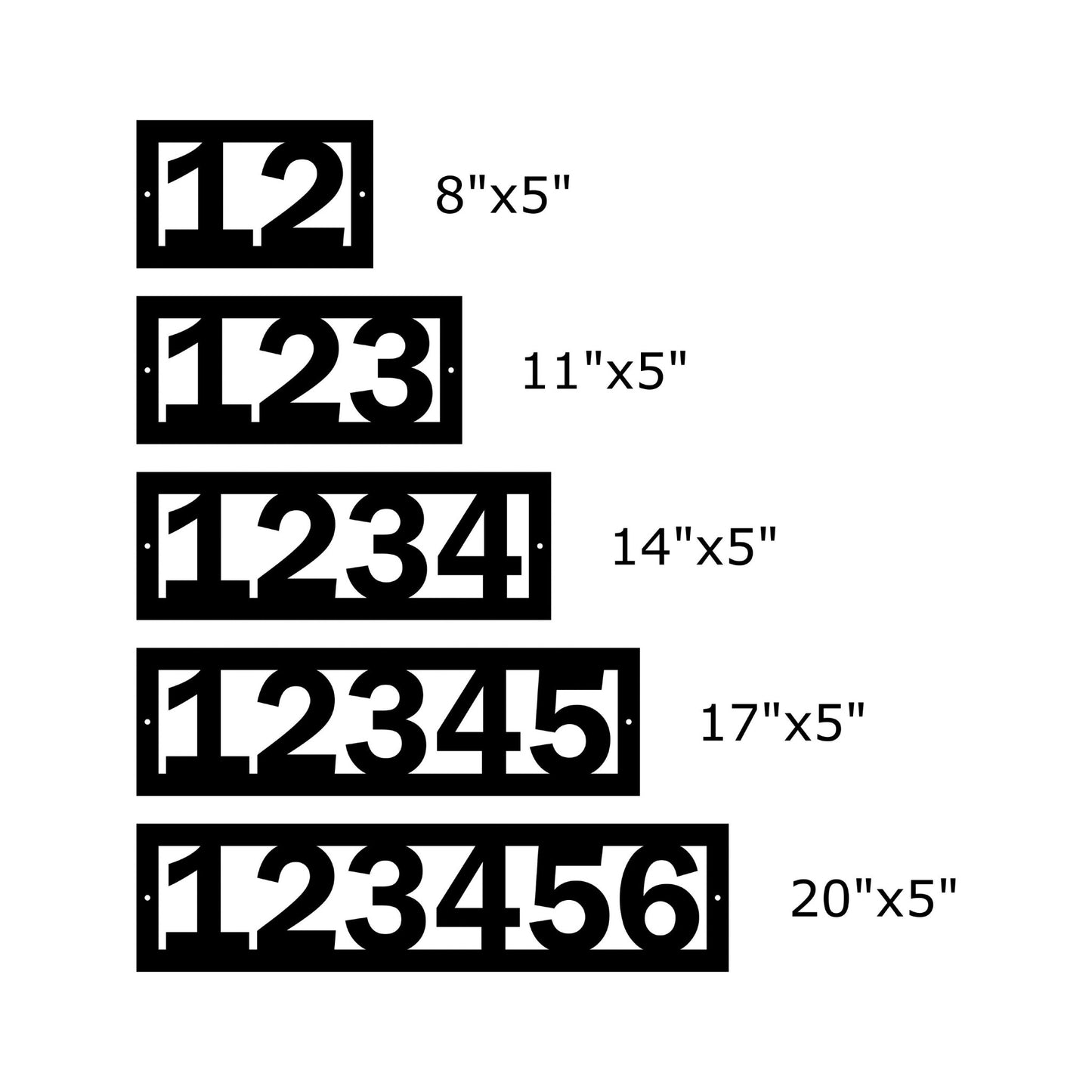 House Numbers Address Sign Horizontal Dimensions