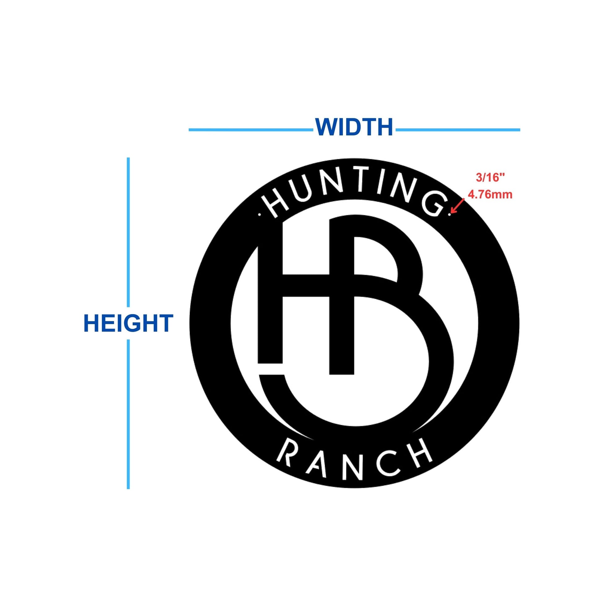 circular brand sign dimensions