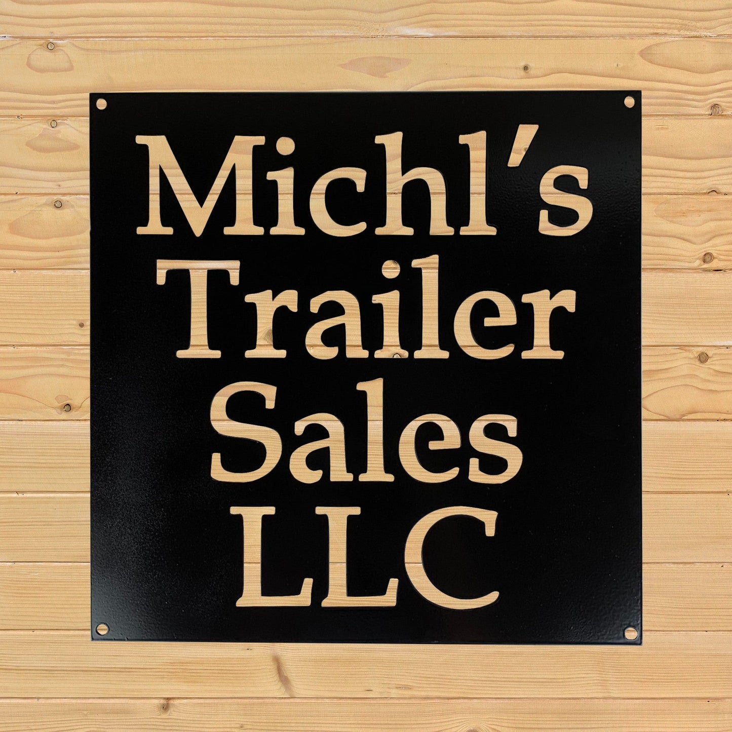 Custom Metal Sign Square Black Paint