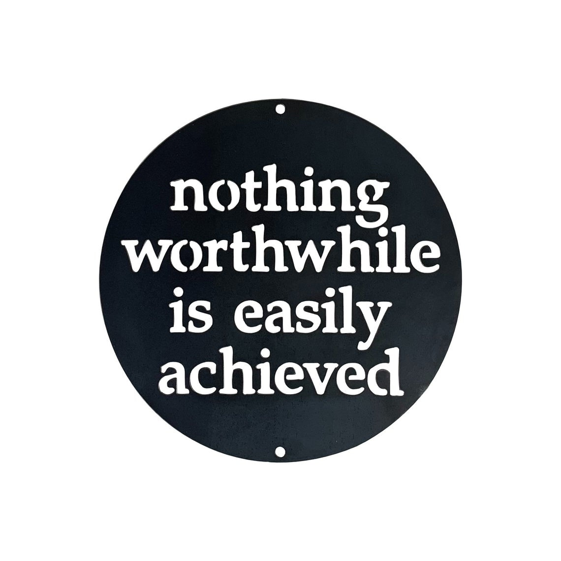 Custom Quote Metal Sign Black