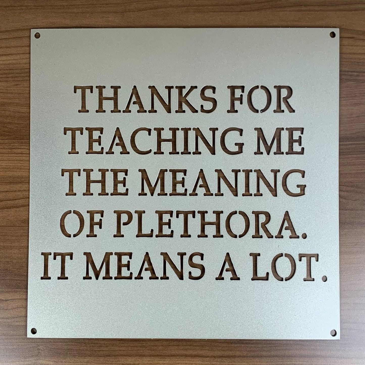 Custom Square Sign Text Silver Paint