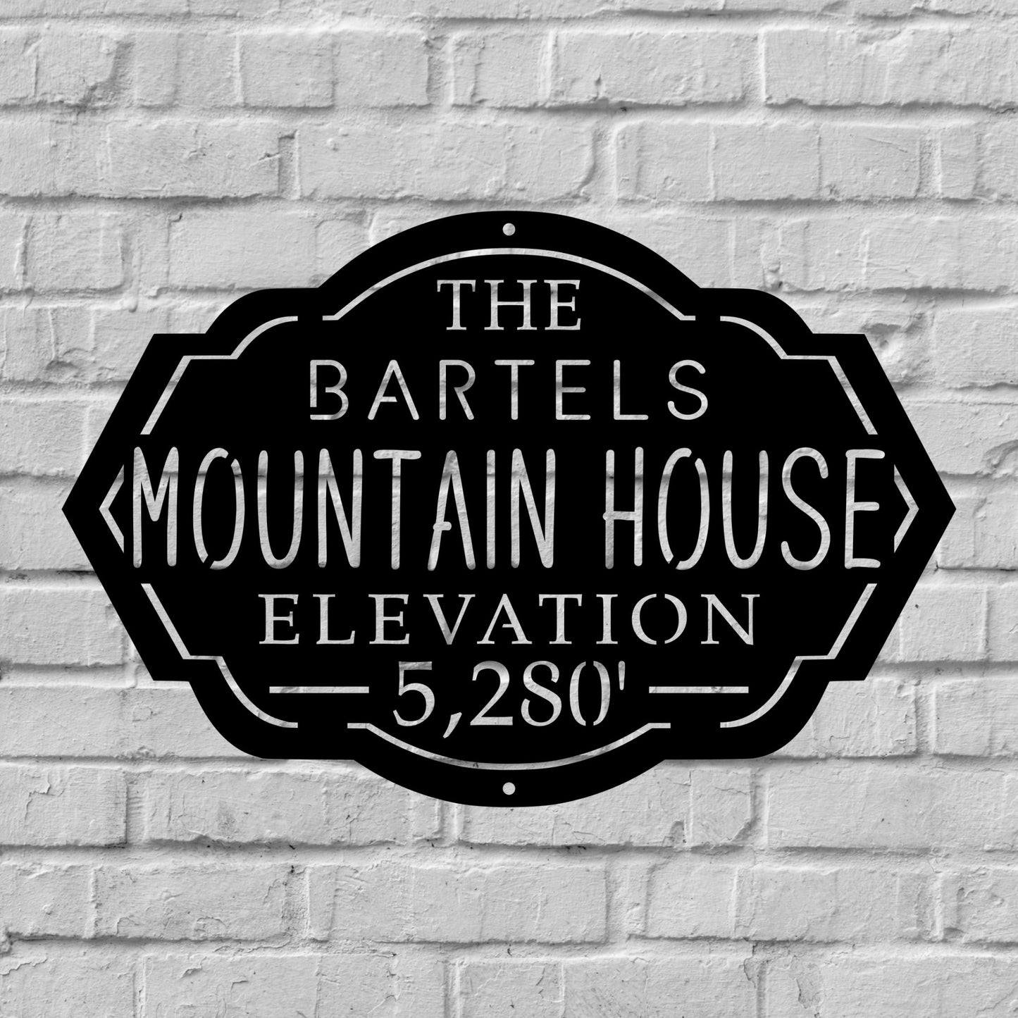 customized personalized mountain house cabin sign with family name and elevation