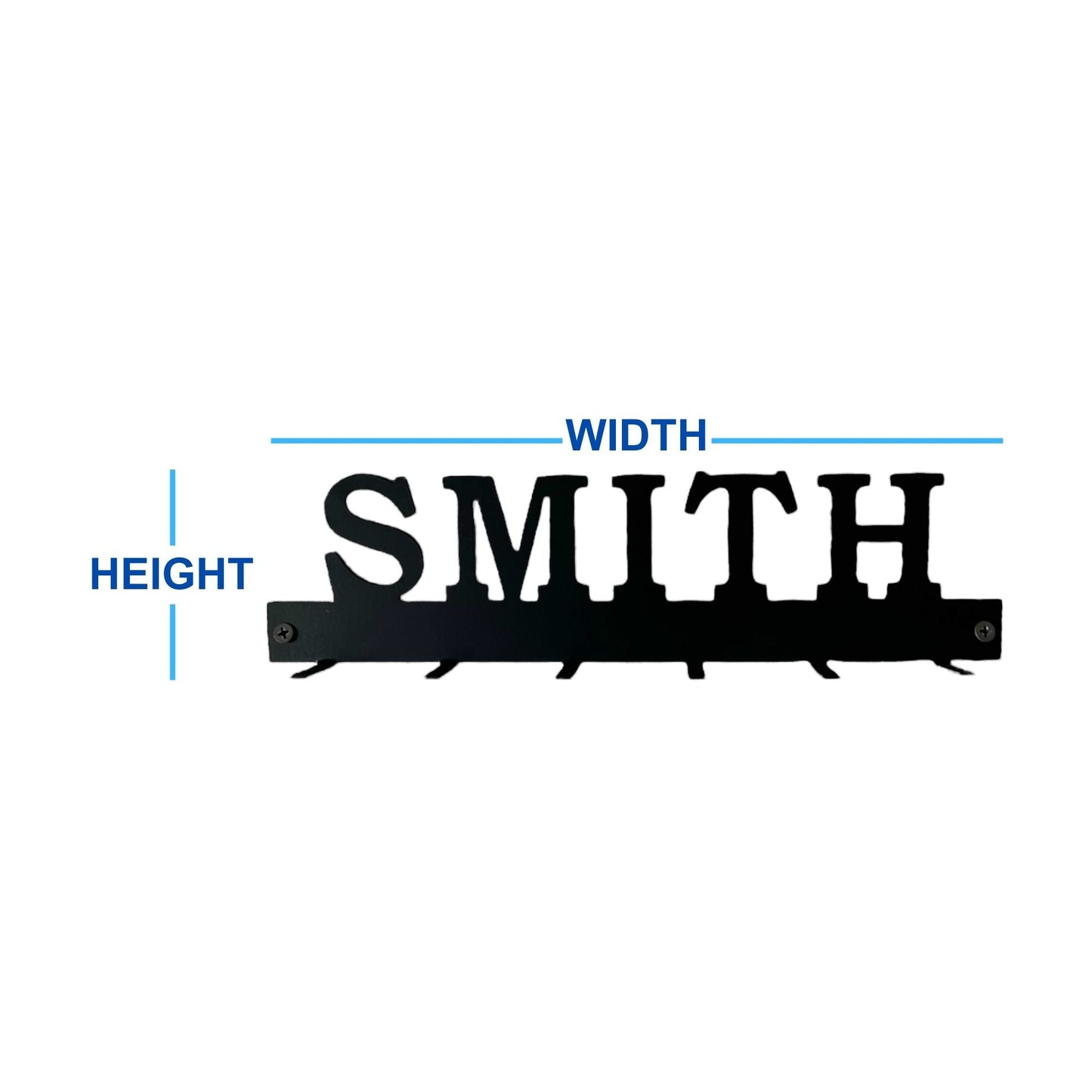 custom name key rack with name and dimensions