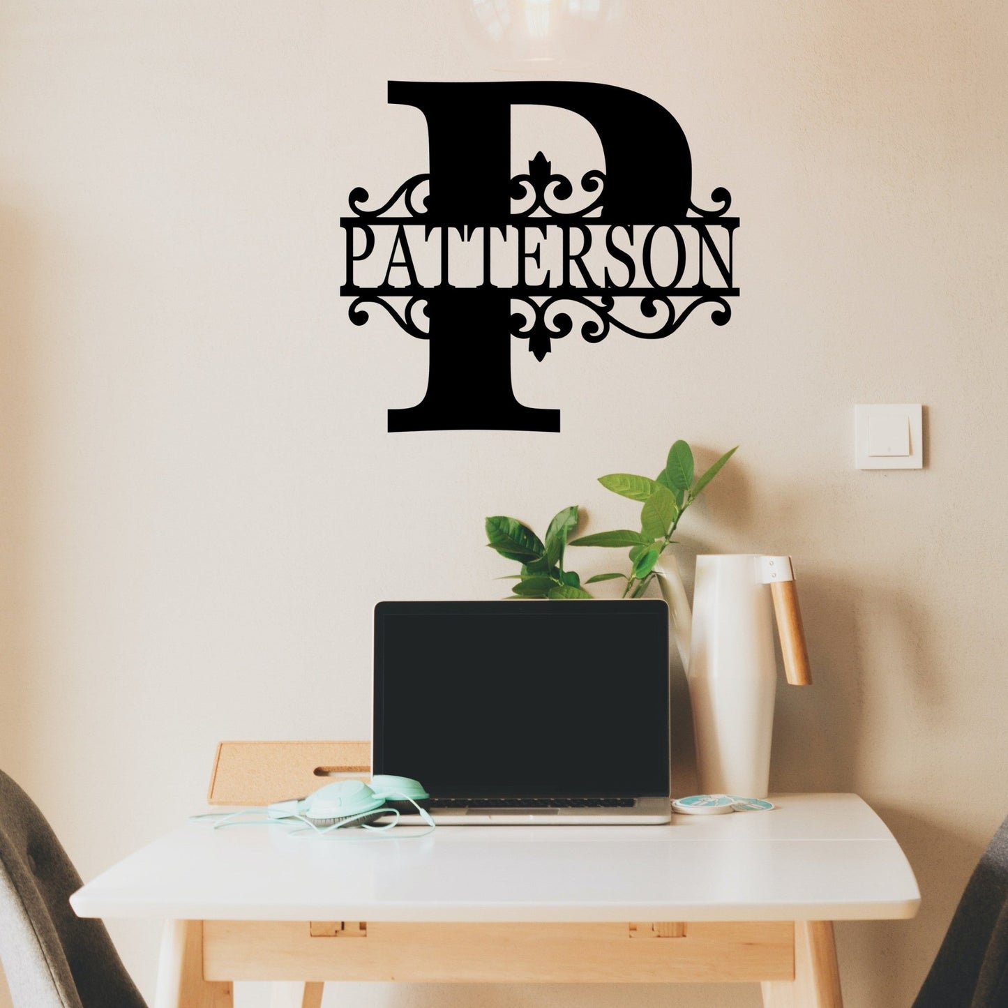 Custom Split Letter Family Name Sign