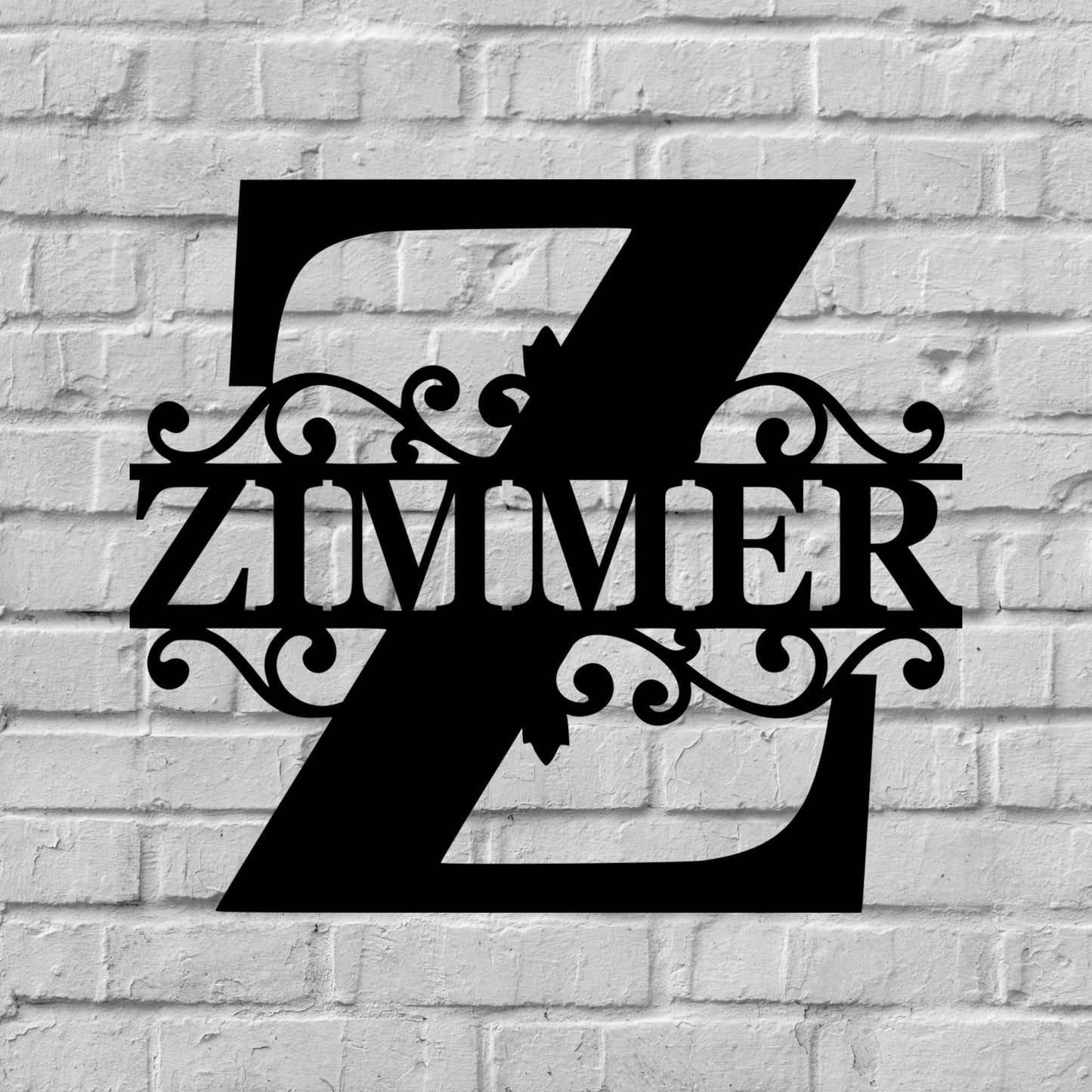 Custom Split Letter Family Name Sign