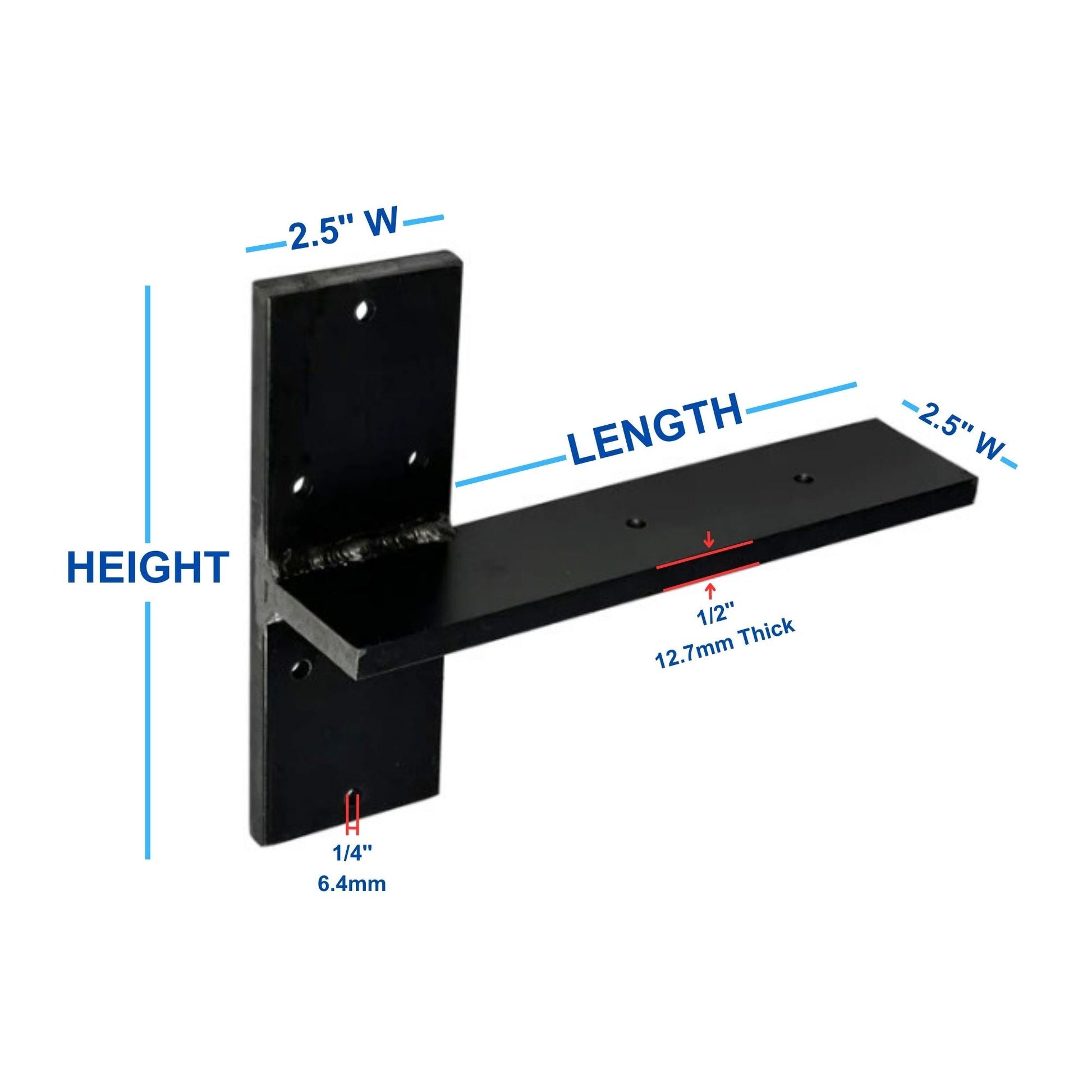 side stud bracket dimensions