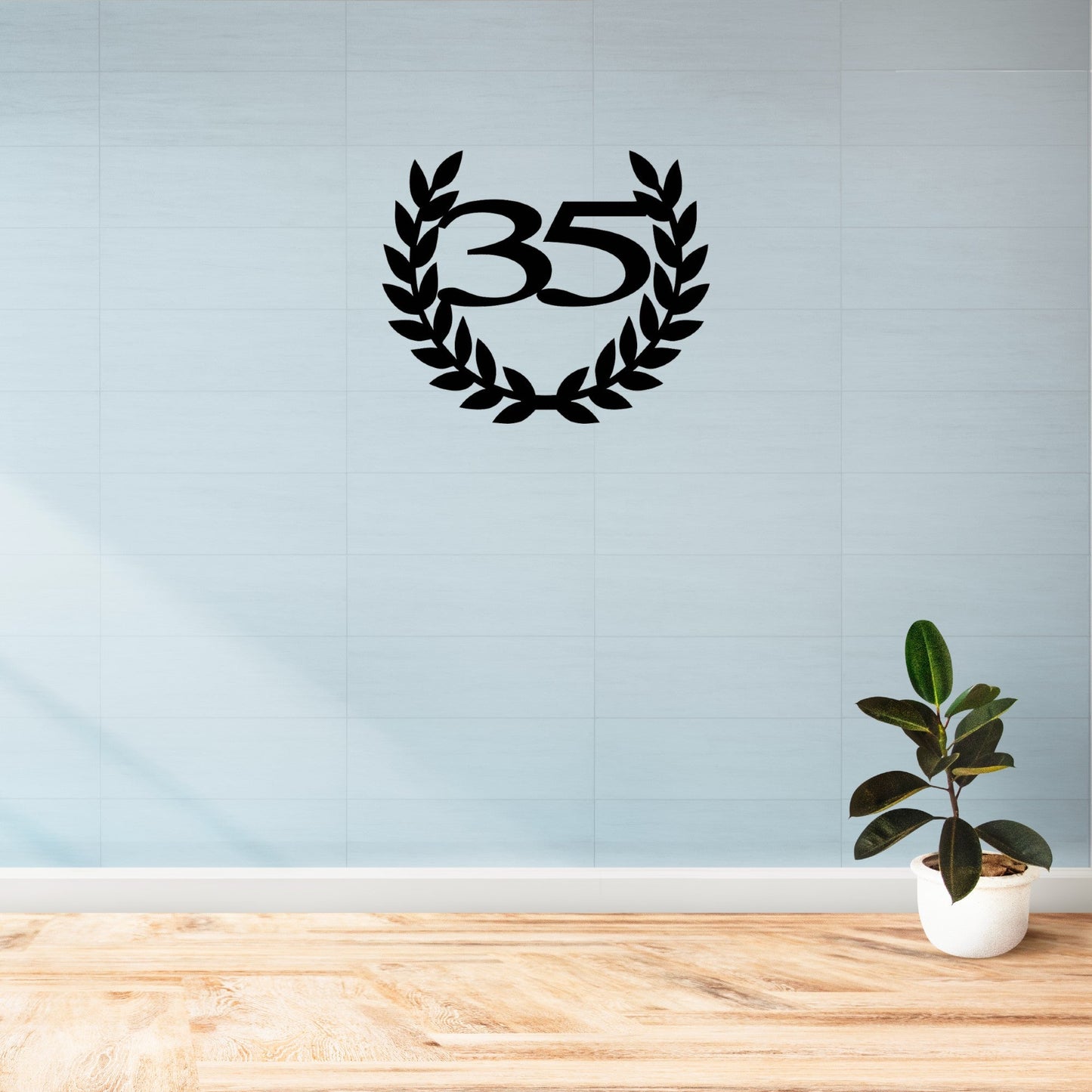 house number wreath sign