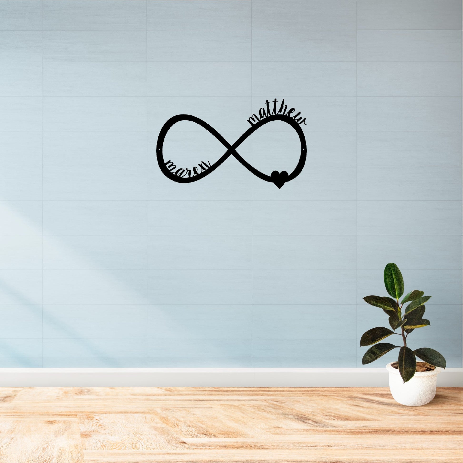 infinity love powder coated custom metal sign for wall mounted