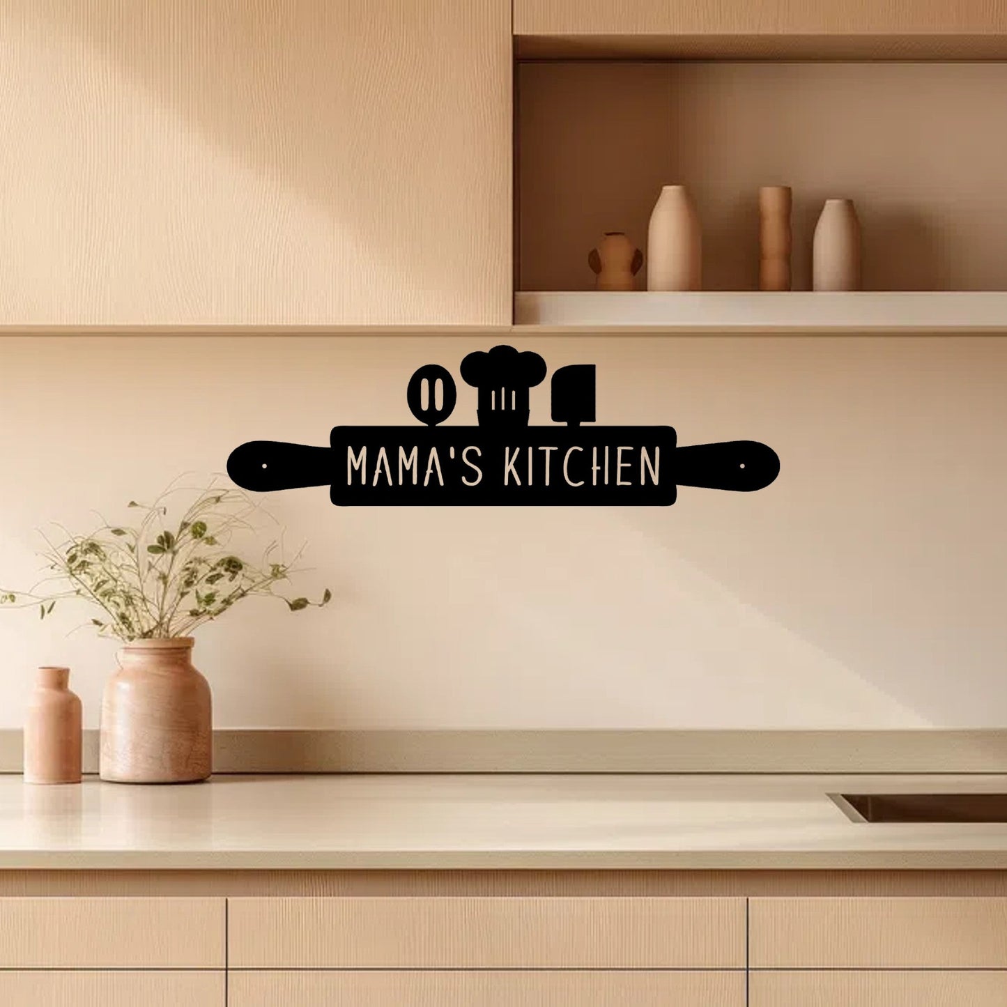 mama's kitchen wall mounted sign metal indoor powder coat gift