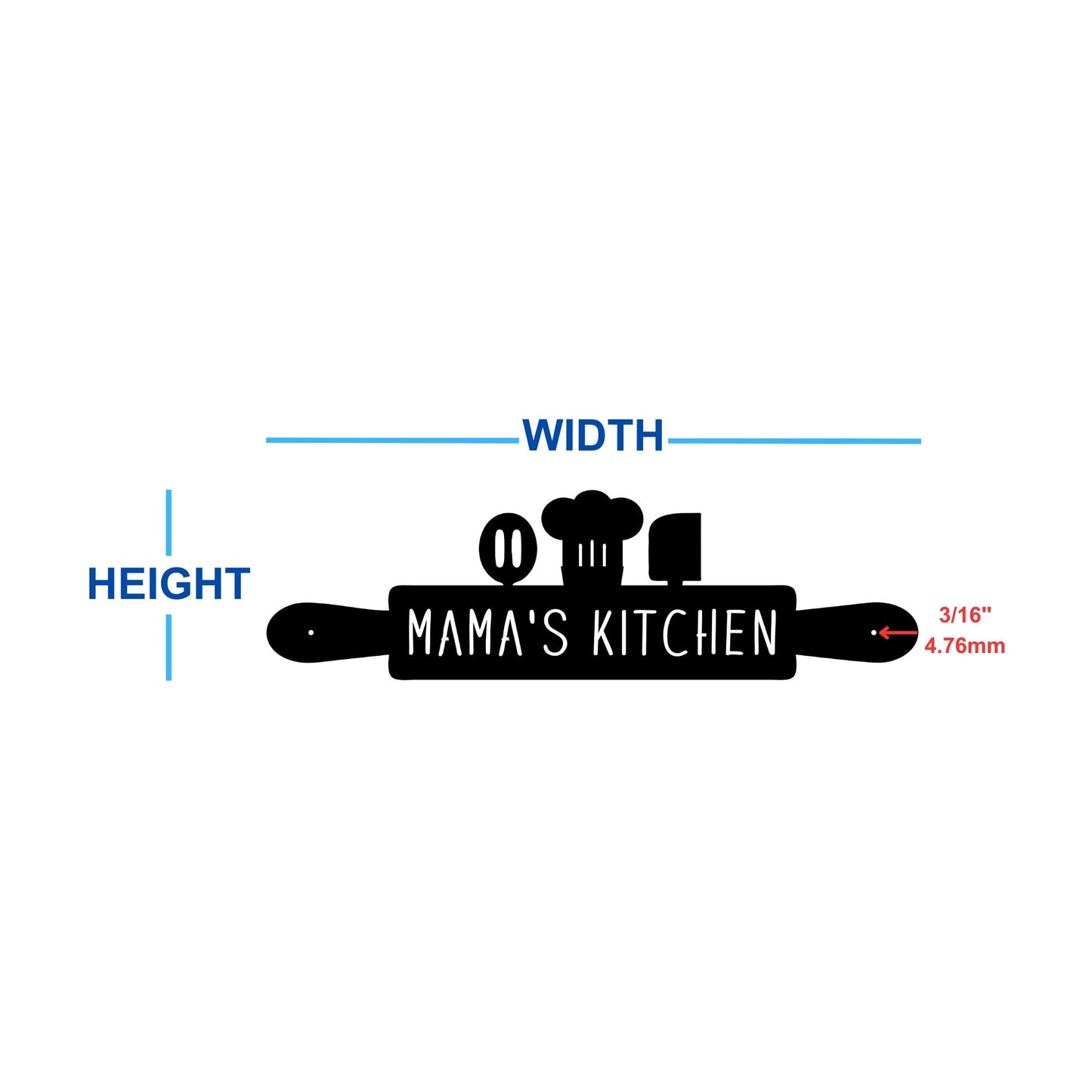 kitchen name sign metal powder coat dimensions