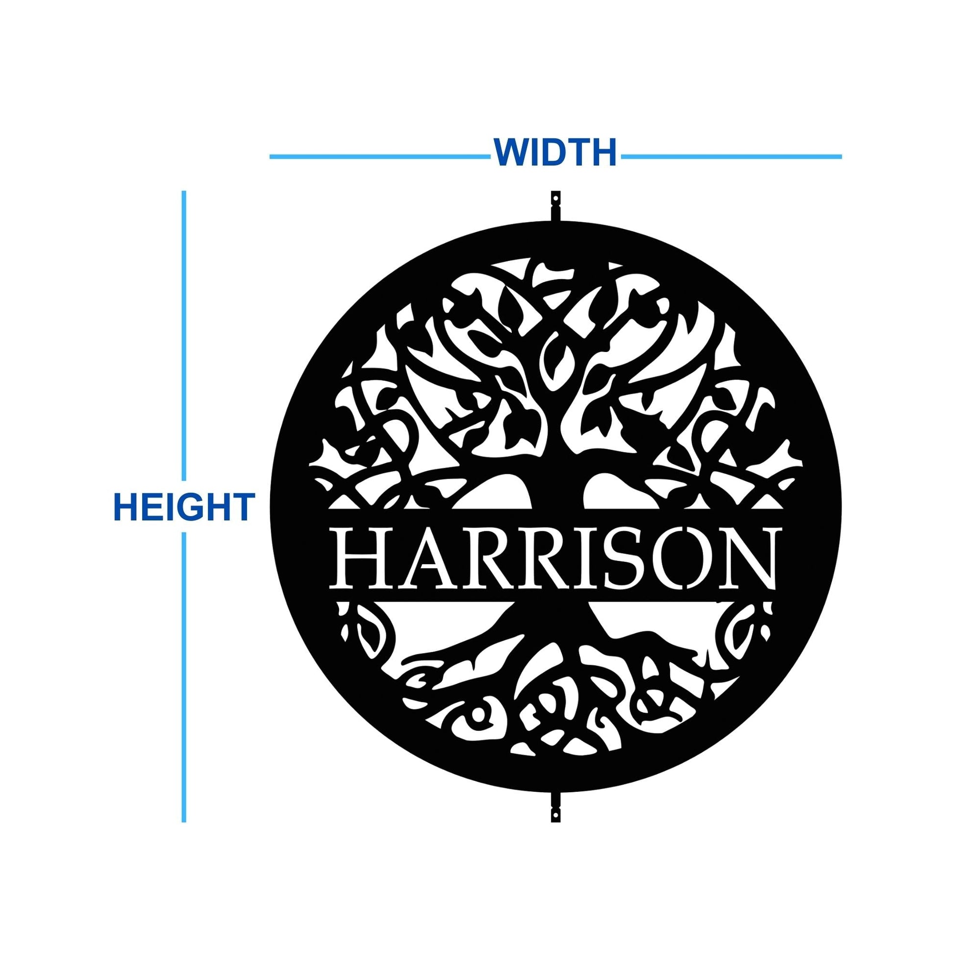 Tree of life sign dimensions