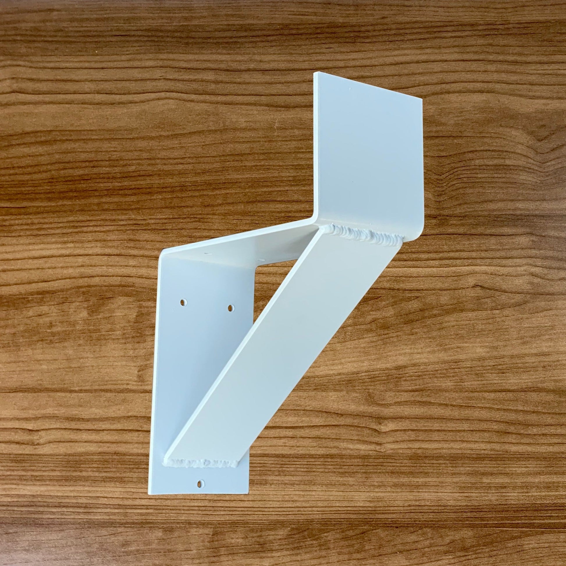 White Mantel Bracket Wood Background