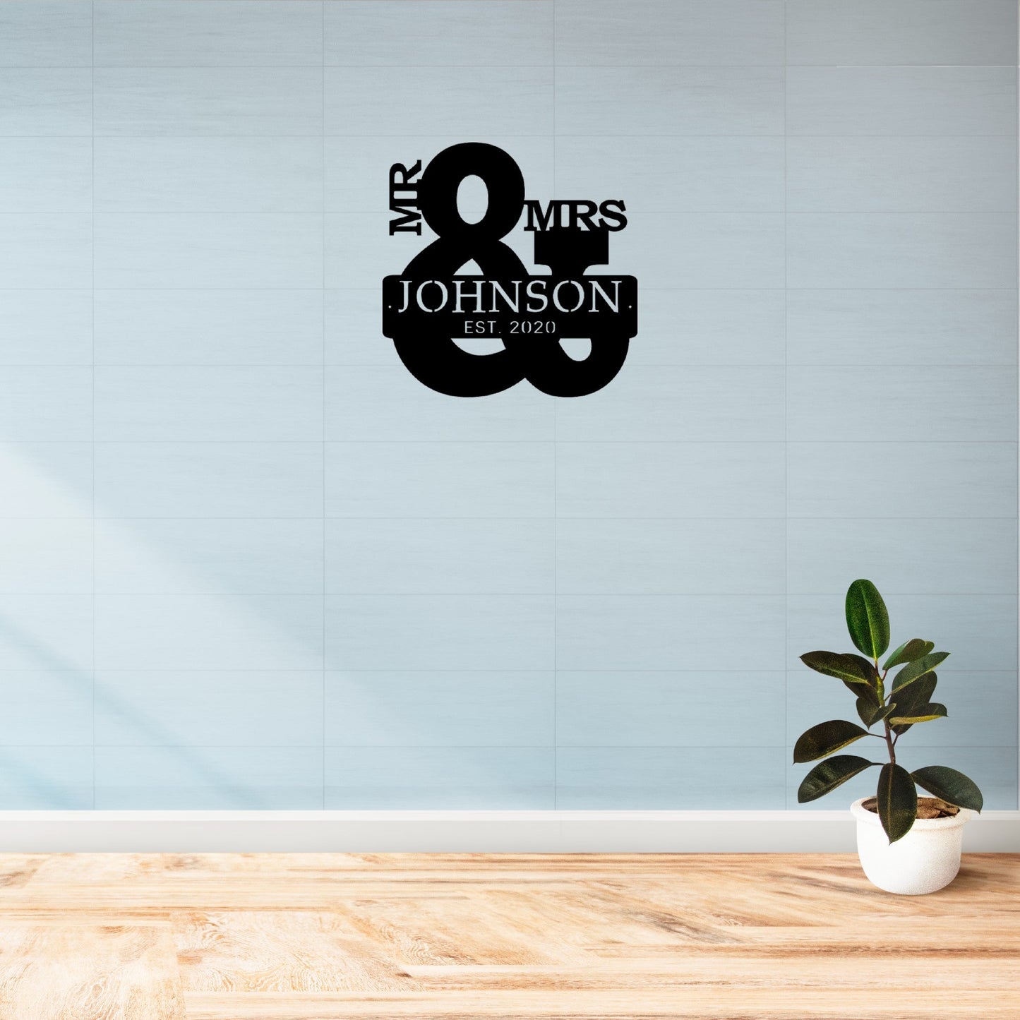 Mr. And Mrs. Custom Metal Sign with established date