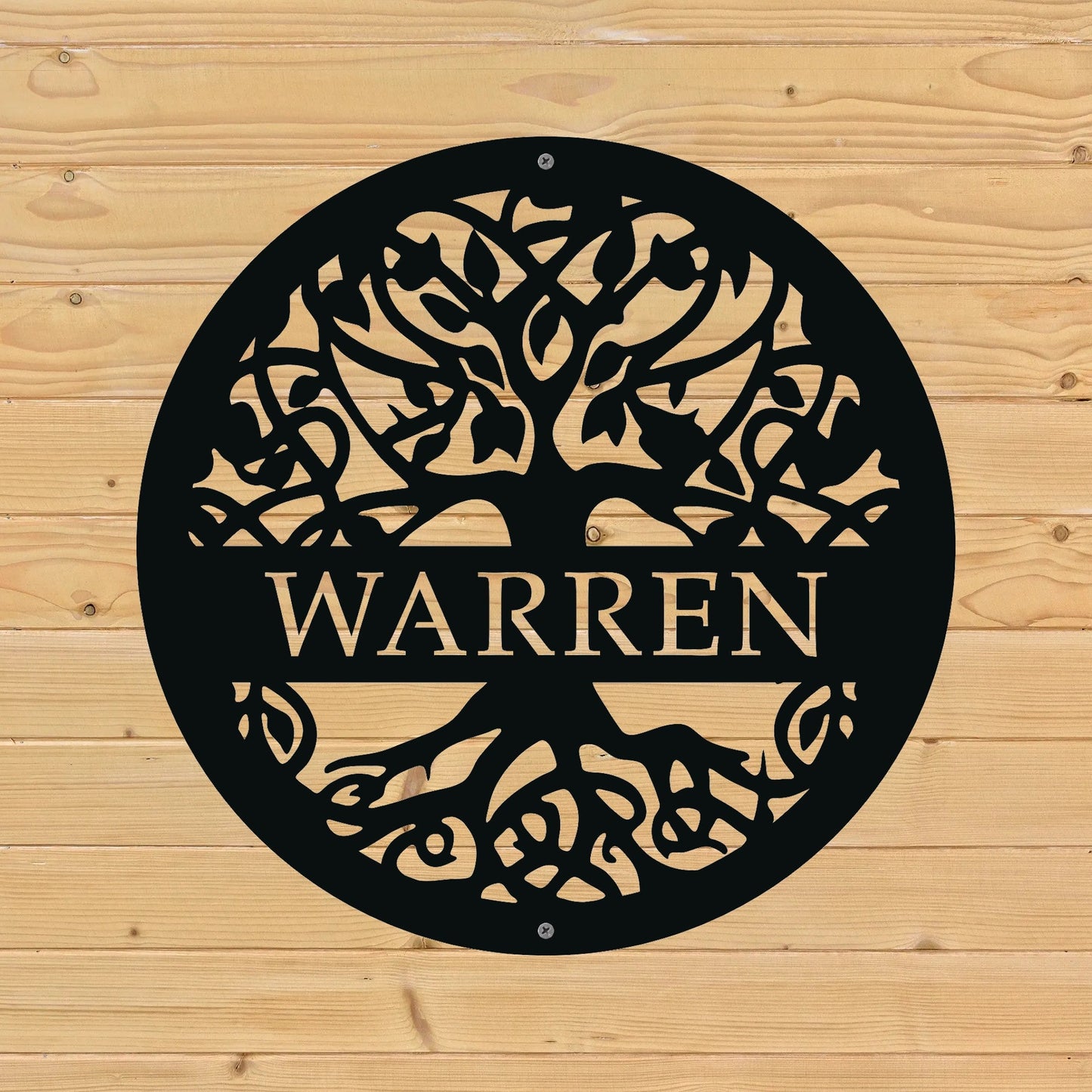 Tree of life custom metal sign with last name
