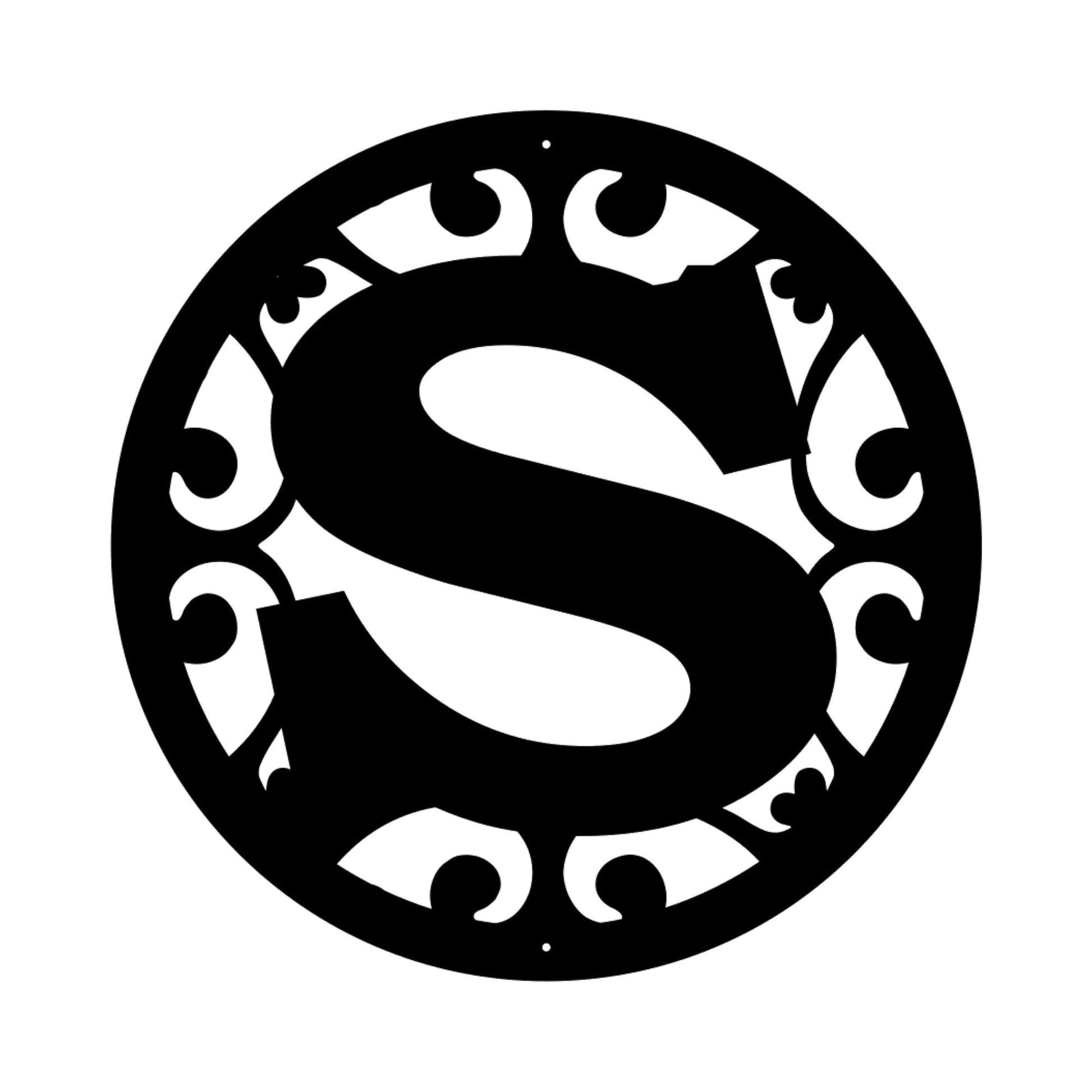 single letter monogram sign metal sign wall mounted indoor outdoor powder coat