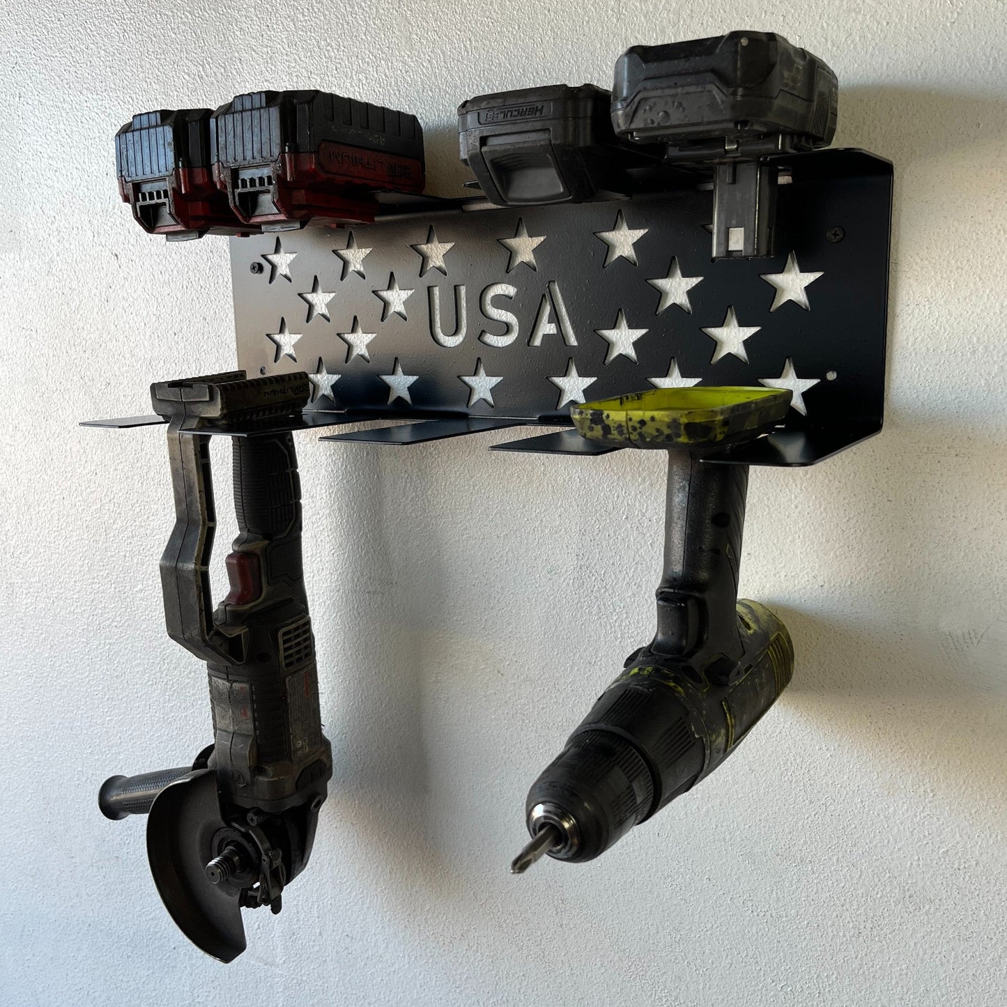 Drill Hanger and Battery Storage Rack Ideal for Garage or Workshop