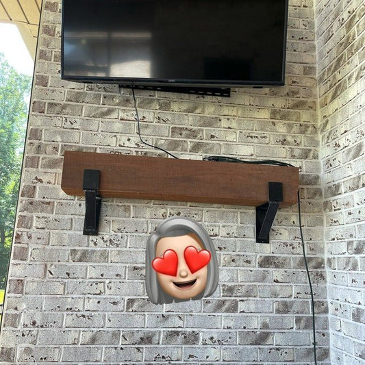 Installed fireplace mantel bracket corbel