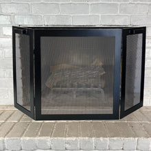 Load image into Gallery viewer, 3 panel fireplace screen in front of a fireplace
