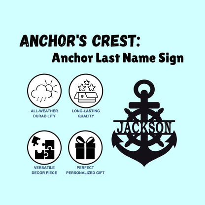 Family last name sign features and benefits anchor