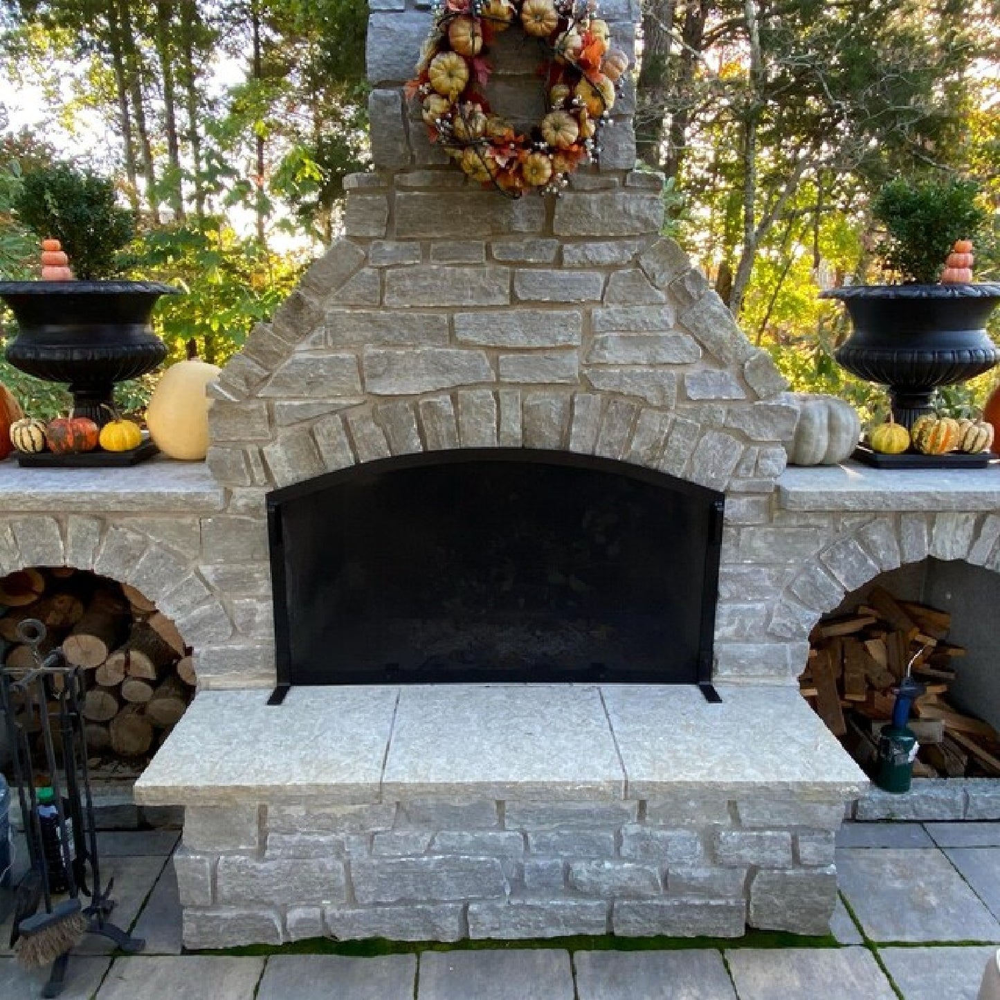 Arched fireplace screen custom sizes