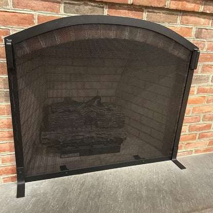 Custom Arched fireplace screen inside
