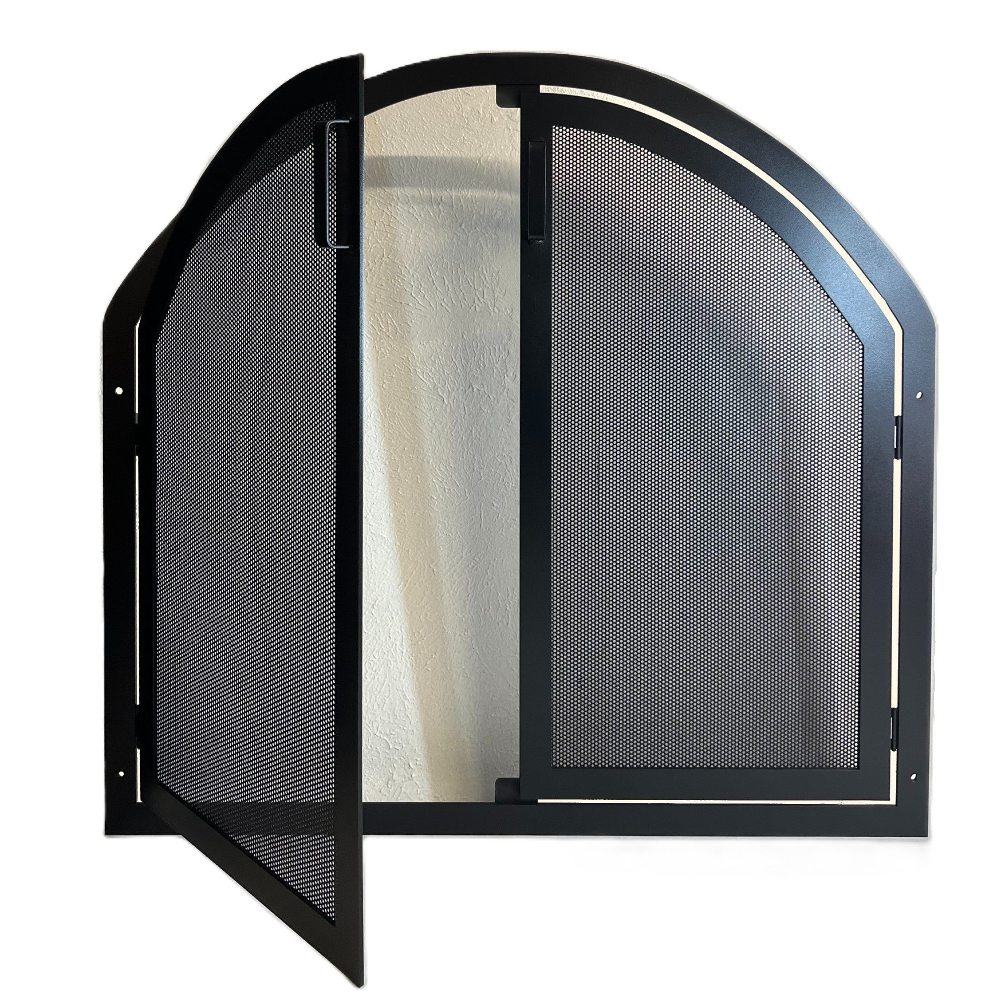 Custom Arched Fireplace Screen with Doors