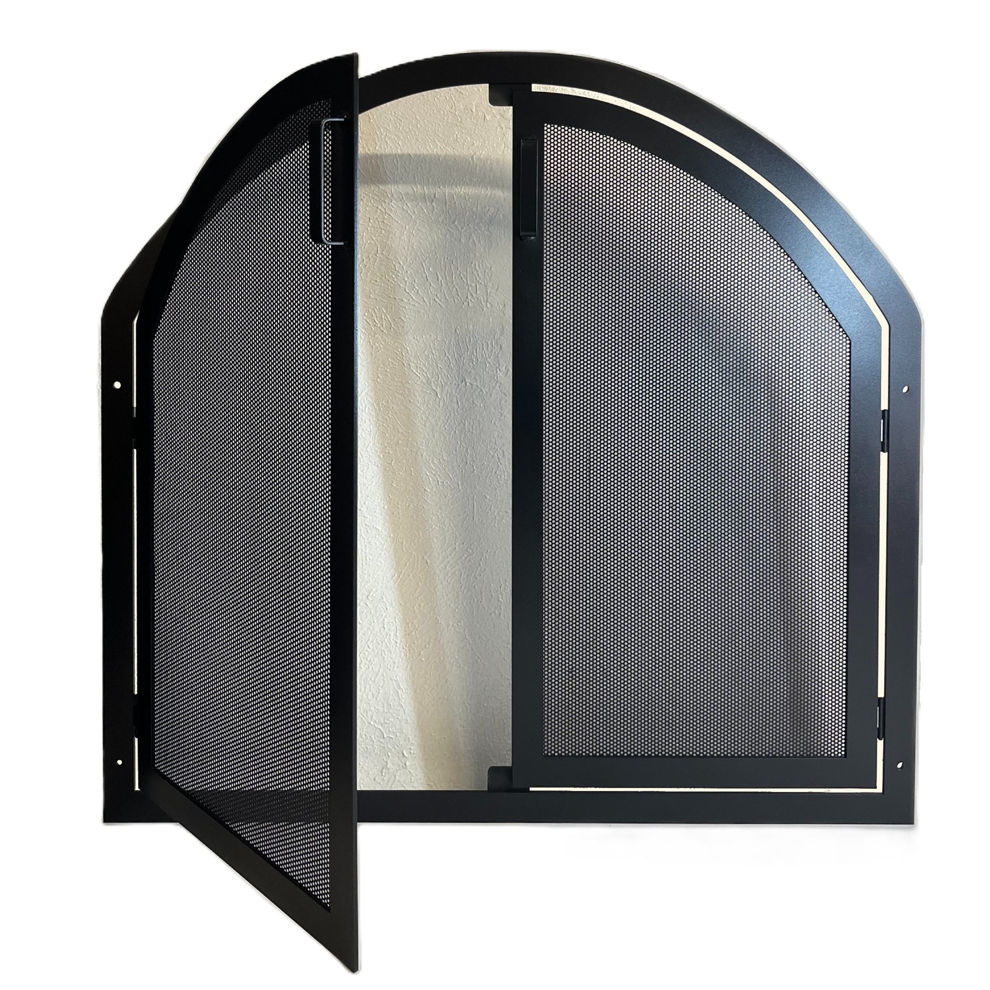 Custom Arched Fireplace Screen with Doors