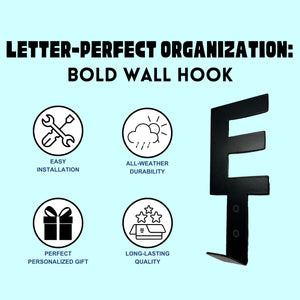 bold letter wall hook features
