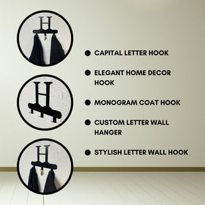 Capital letter monogram wall hook