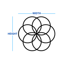 Load image into Gallery viewer, Cerelia Metal Circles Wall Decor Dimensions