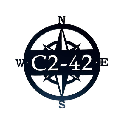 Compass Rose Address Sign